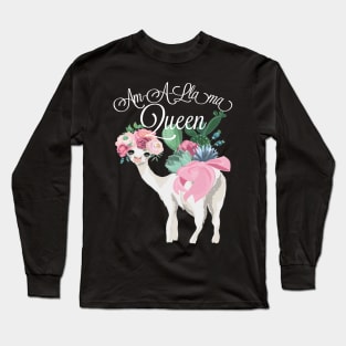 Am-A-Llama Queen - Llama Long Sleeve T-Shirt
